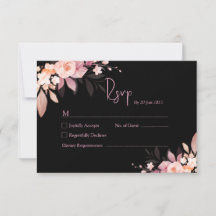 Floral Black & Blush Rose Wedding 