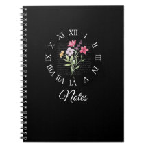 Floral & Black Book Time Notebook