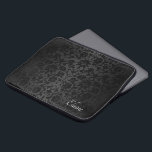 Floral Black Damask Design Laptop Sleeve<br><div class="desc">Laptop Sleeve. Featuring a Floral Black Damask Design ready for you to customize. NOTE: ONLY CHANGE THE TEMPLATE AREAS NEEDED! 😀 If needed, you can remove the text and start fresh adding whatever text and font you like. 📌If you need further customization, please click the "Click to Customize further" or...</div>