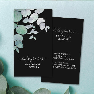 Floral Black Jewelry Business Card