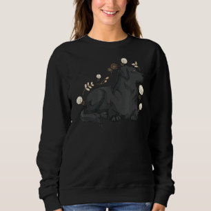 Floral Black Labrador Owner Pet Animal Dog Black Sweatshirt