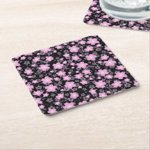Floral Black Pink Beautiful Cherry Blossom
