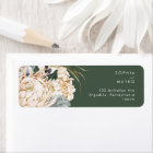 Floral blanc | Dark Green Adresse de retour