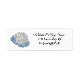 Floral blanc et Étiquette de adresse bleu
