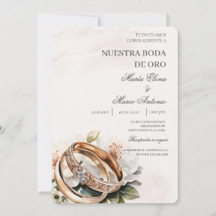 Floral blanc Faire-part de mariage espagnol