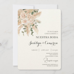 Floral blanc Faire-part de mariage espagnol