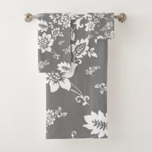 Floral blanc sur Arrière - plan gris ultime
