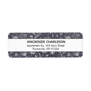 Floral blanc sur la ligne noire adresse de dessin