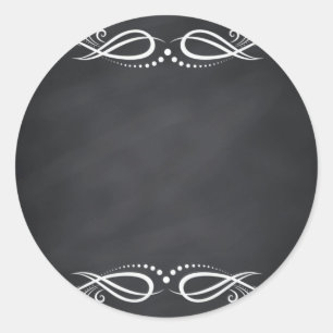 Floral Blank Faux Chalkboard Curves Customize Classic Round Sticker