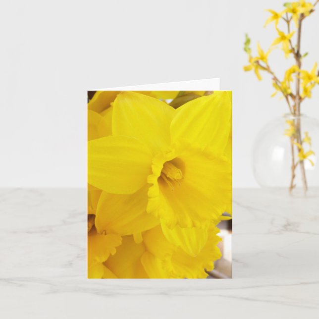 Floral Blank Greeting Card (Yellow Flower)