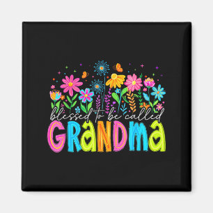 Floral Blessed to Be Called Grandma Happy Mothers Magnet