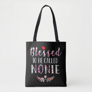Floral Blessed To Be Called Nonie Christmas Tote Bag