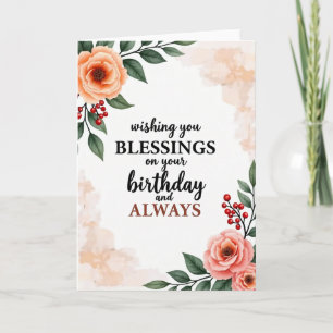 Floral Blessing Birthday Card