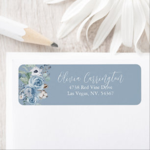 Floral bleu clair et blanc
