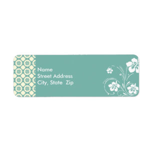 Floral bleu-vert et crème ; Aloha