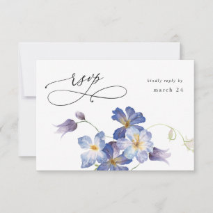 Floral bleu violet w Repas RSVP