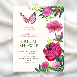 Floral bloom art bridal shower invitation