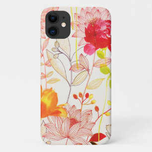 Floral Bloom Blush Gold Sun Pink Watercolor iPhone 11 Case