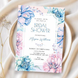 Floral bloom bridal shower invitation