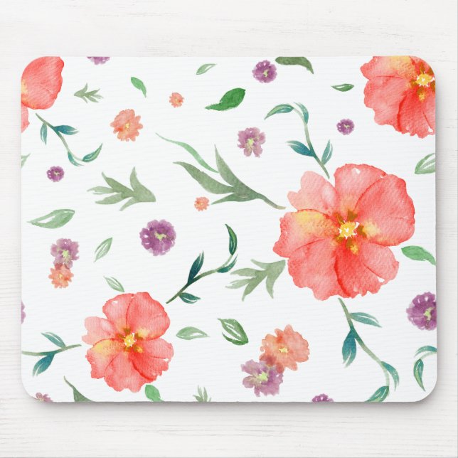 Floral Bloom Mouse Pad – Artistic Gift for Her  (Front)