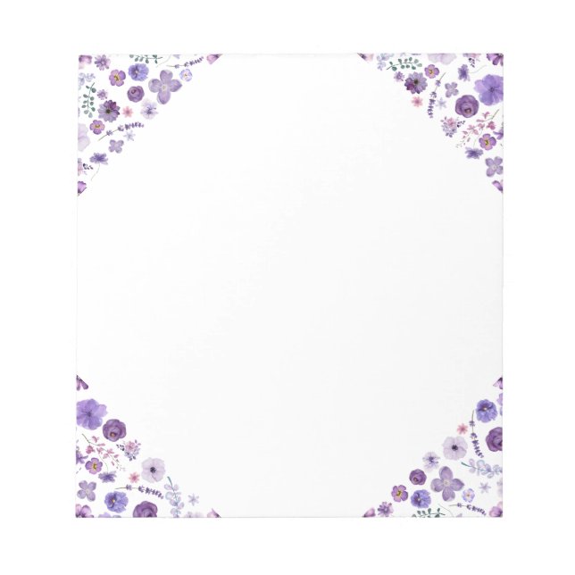 Floral Bloom Notepad - White Corner Charm (Front)