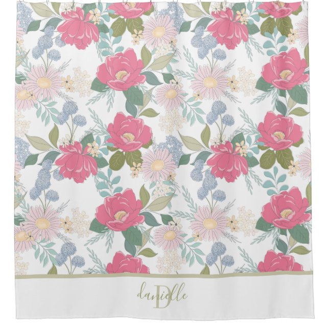Floral Bloom Pattern Monogram Elegant (Front)