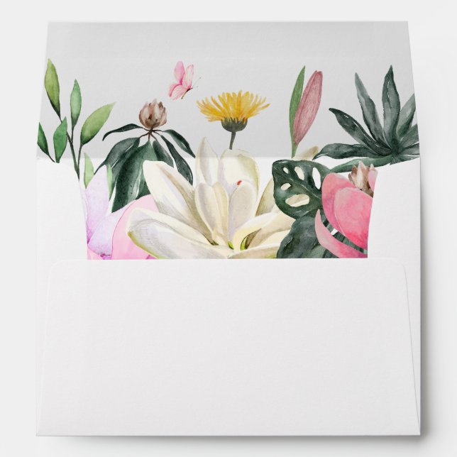 Floral bloom watercolor envelope (Back (Bottom))
