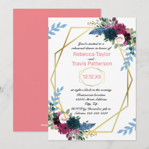 Floral Blooms Mod Pink V - Rehearsal Dinner Invitation