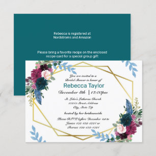 Floral Blooms Mod Turquoise - Invitation Fête des
