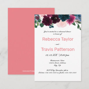 Floral Blooms Pink - 3x5 Rehearsal Dinner Invitation