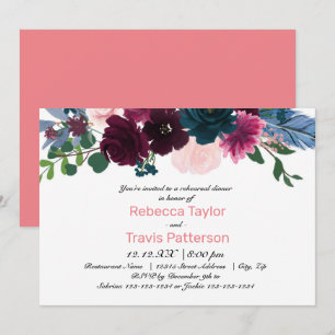 Floral Blooms Pink - Rehearsal Dinner Invitation