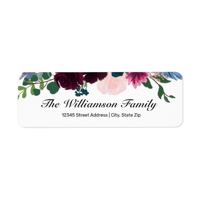 Floral Blooms - Return Address Label (Front)