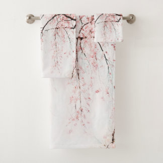 Floral blossom painting #2 bath towel set