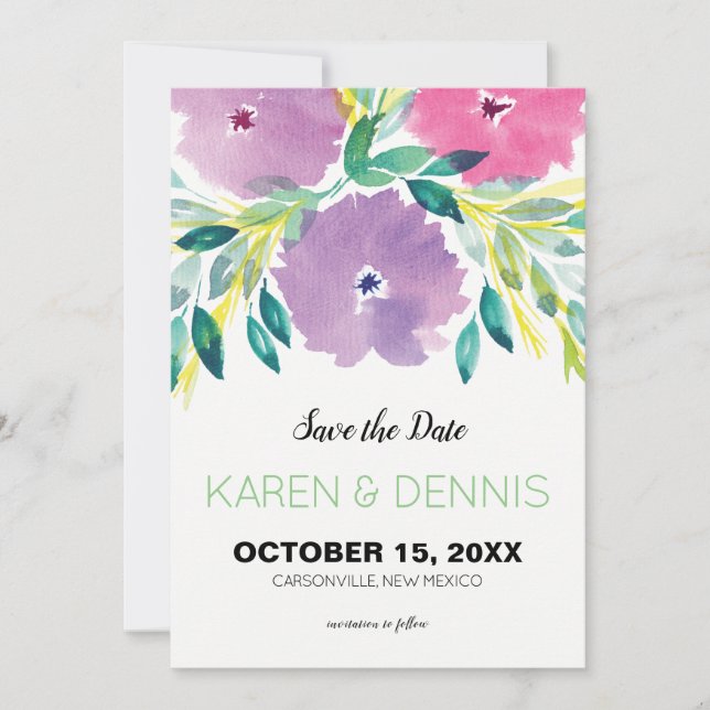 Floral Blossom Save the Date Invitation