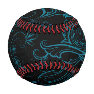Floral Blue Baseball
