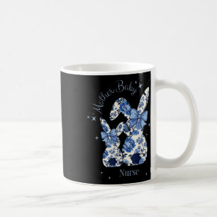 Floral Blue Coquette Bow Bunny Easter Mother Baby  Coffee Mug