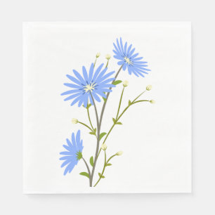 Floral Blue Daisy Flowers Wedding Party Daisies Napkin