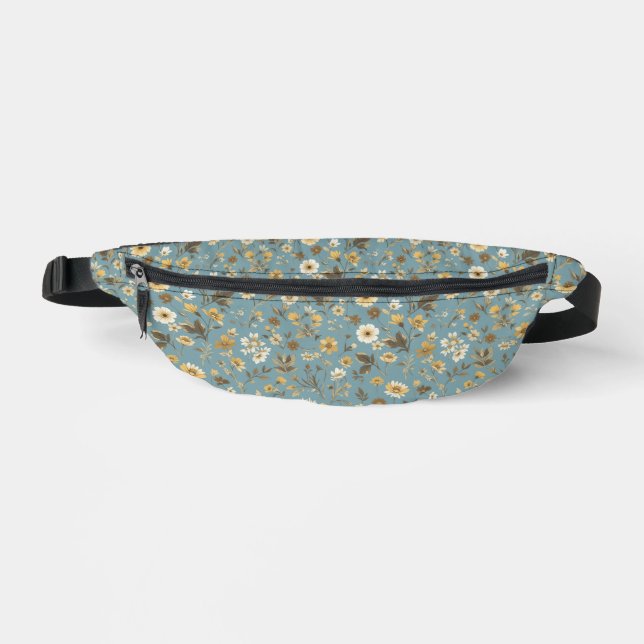 Floral Blue Fanny Pack (Front)