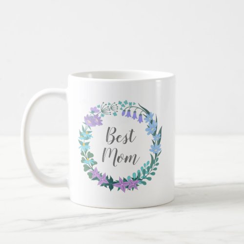 Floral Blue Flower Wreath Mug