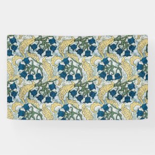 Floral Blue Flowers Lily Valley Repeating Banner