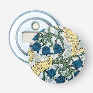 Floral Blue Flowers Lily Valley Repeating Bottle Opener