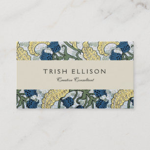 Floral Blue Flowers Lily Valley Repeating Business Card