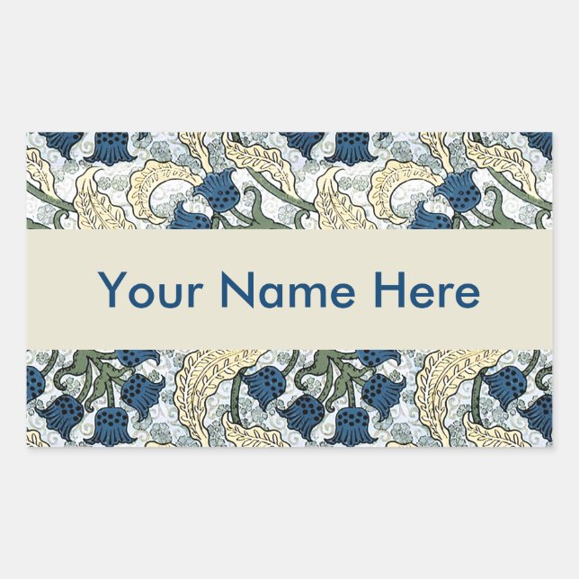 Floral Blue Flowers Lily Valley Repeating Sticker (Front)