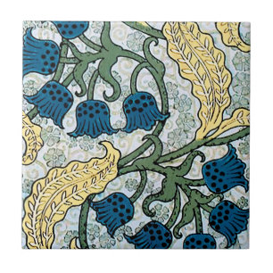 Floral Blue Flowers Lily Valley Repeating Tile