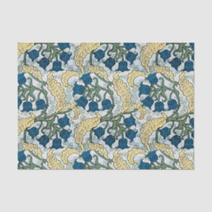 Floral Blue Flowers Lily Valley Repeating Tissue Paper