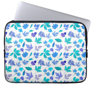 Floral Blue Flowers Pattern Design-36566 Laptop Sleeve