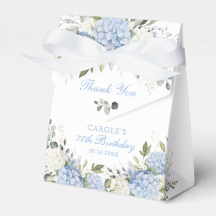 Floral Blue Hydrangea Birthday Party Thank You Favor Box