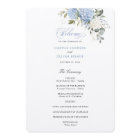 Floral Blue Hydrangea Greenery Wedding Program