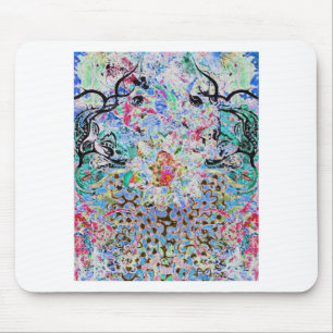 floral blue mouse pad