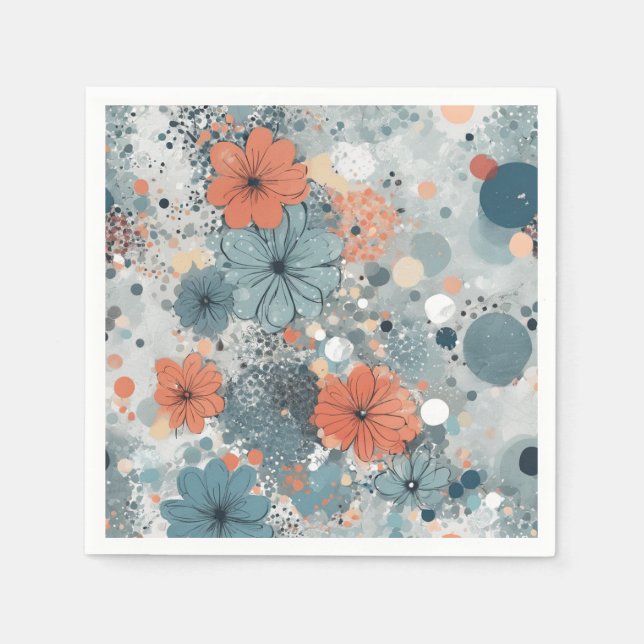 Floral Blue Napkin (Front)